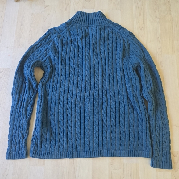 L.L. Bean Zip Cable Knit Sweater Size Xl - Picture 4 of 9